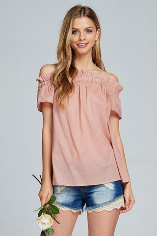 RUFFLED OFF SHOULDER TOP