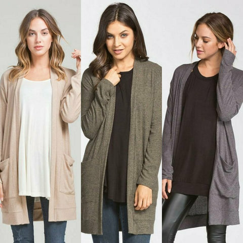 Long sleeve cardigan - olive
