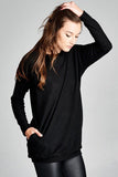 Loose fit, long sleeve, round neck tunic top